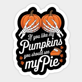 Couples Bone Pumpkin Pie Sticker